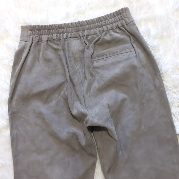 Zinga Lamb Leather Grey Suede Noah Boyfriend Pants Size 38/8 - Picture 8 of 15